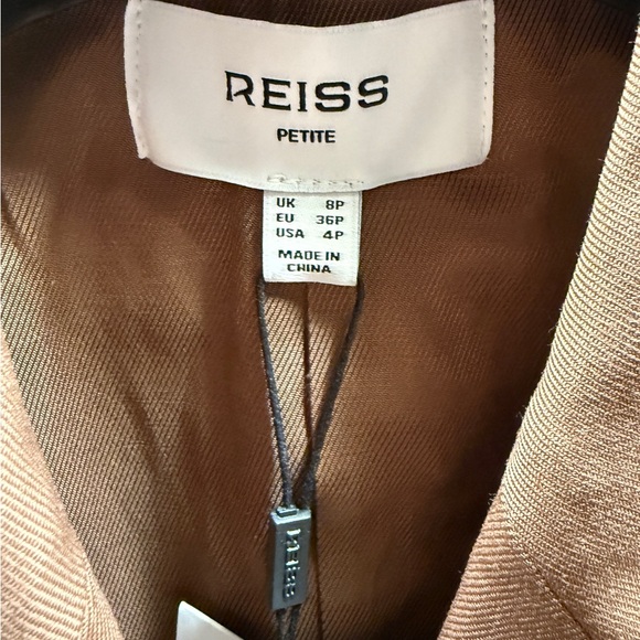 REISS- Solene Tan Double-Breasted Blazer - Picture 7 of 8